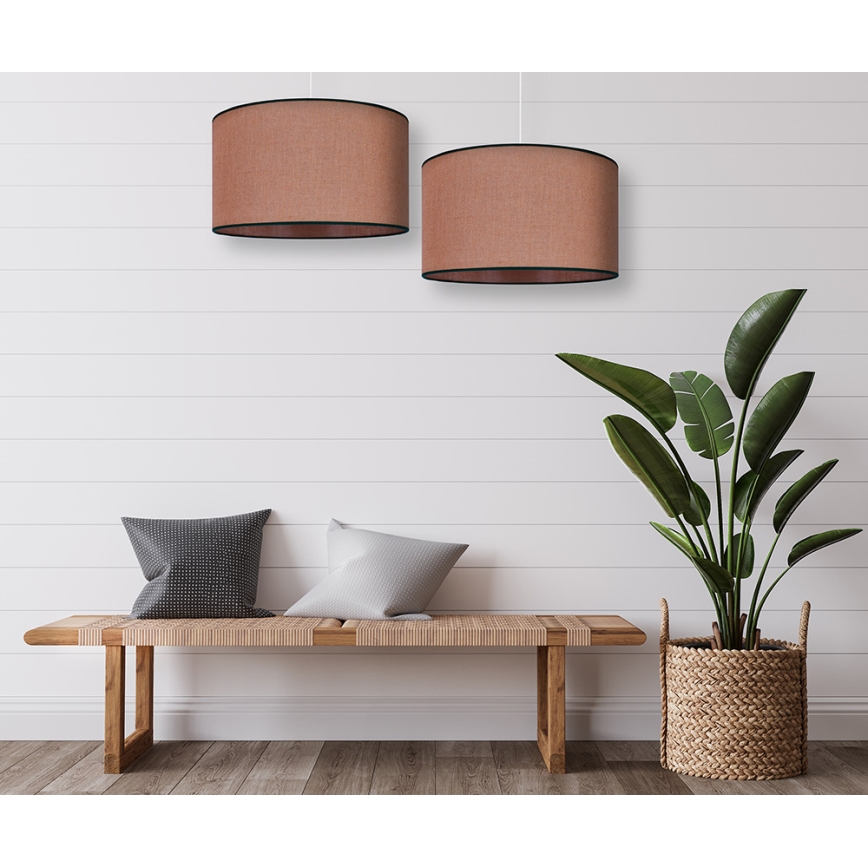 Duolla - Lampadario a sospensione con filo ROLLER 1xE27/15W/230V diametro 40 cm marrone/nero