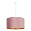 Duolla - Lampadario a sospensione con filo ROLLER 1xE27/15W/230V diametro 40 cm rosa/oro