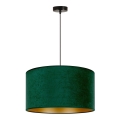 Duolla - Lampadario a sospensione con filo ROLLER 1xE27/15W/230V diametro 40 cm verde scuro/oro