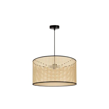 Duolla - Lampadario a sospensione con filo ROLLER 1xE27/15W/230V diametro 45 cm rattan/nero