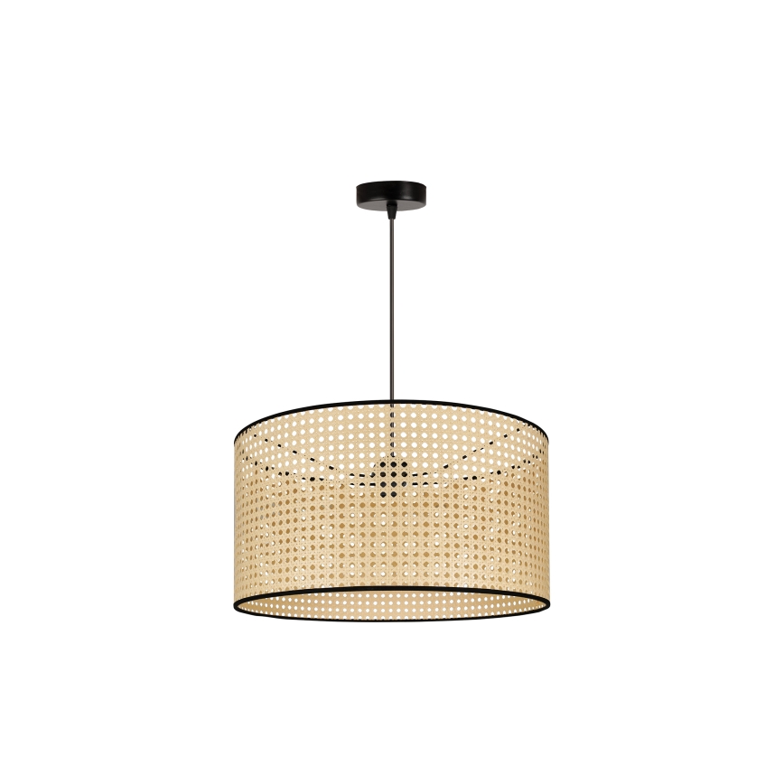 Duolla - Lampadario a sospensione con filo ROLLER 1xE27/15W/230V diametro 45 cm rattan/nero