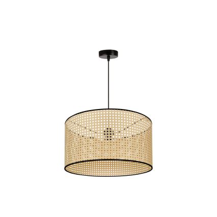 Duolla - Lampadario a sospensione con filo ROLLER 1xE27/15W/230V diametro 45 cm rattan/nero