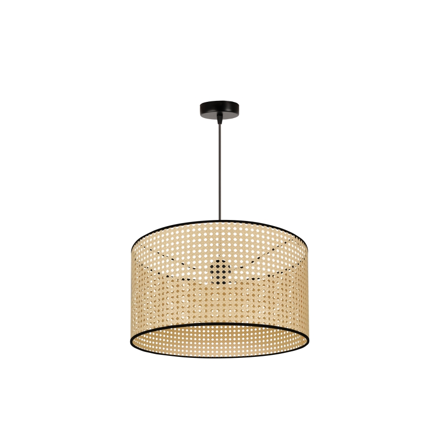 Duolla - Lampadario a sospensione con filo ROLLER 1xE27/15W/230V diametro 45 cm rattan/nero