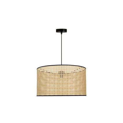 Duolla - Lampadario a sospensione con filo ROLLER 1xE27/15W/230V diametro 45 cm rattan/nero