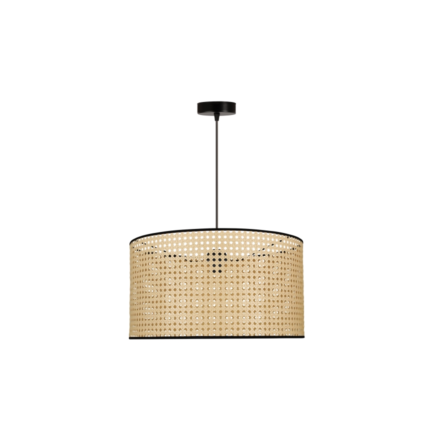 Duolla - Lampadario a sospensione con filo ROLLER 1xE27/15W/230V diametro 45 cm rattan/nero