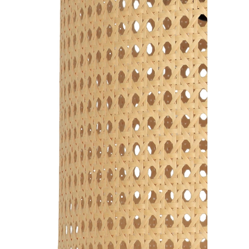 Duolla - Lampadario a sospensione con filo ROLLER 1xE27/15W/230V diametro 45 cm rattan/nero
