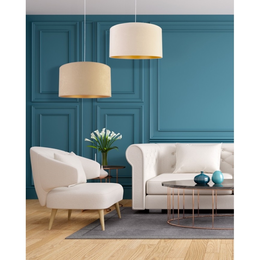 Duolla - Lampadario a sospensione con filo ROLLER 1xE27/40W/230V diametro 40 cm beige