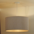 Duolla - Lampadario a sospensione con filo ROLLER ECO RECYCLING 1xE27/15W/230V diametro 45 cm color crema