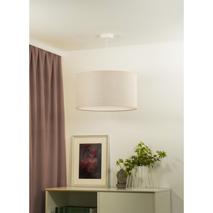 Duolla - Lampadario a sospensione con filo ROLLER ECO RECYCLING 1xE27/15W/230V diametro 45 cm color crema