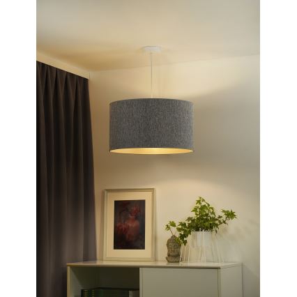 Duolla - Lampadario a sospensione con filo ROLLER ECO RECYCLING 1xE27/15W/230V diametro 45 cm grigio