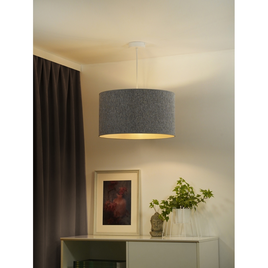 Duolla - Lampadario a sospensione con filo ROLLER ECO RECYCLING 1xE27/15W/230V diametro 45 cm grigio