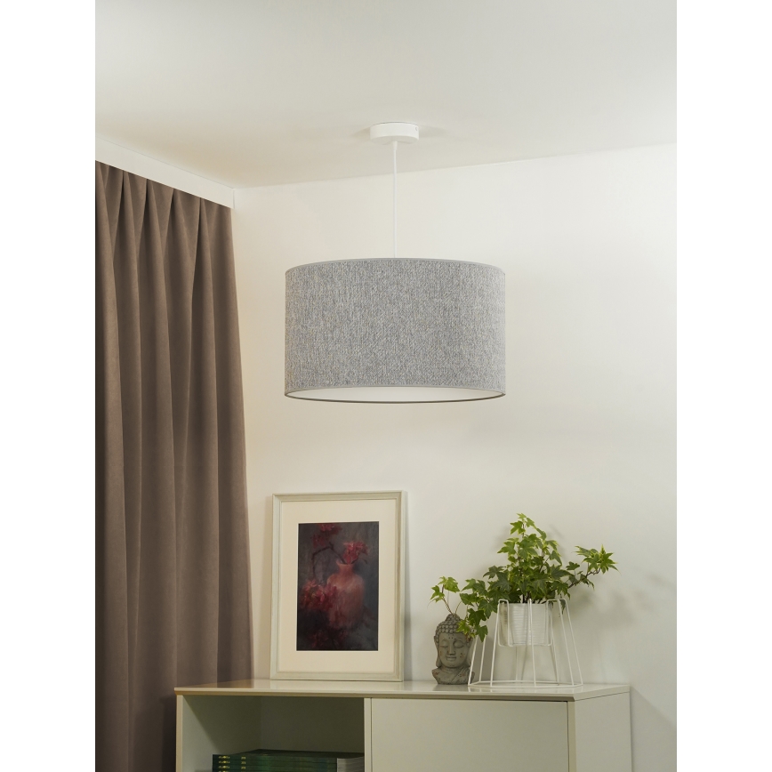 Duolla - Lampadario a sospensione con filo ROLLER ECO RECYCLING 1xE27/15W/230V diametro 45 cm grigio