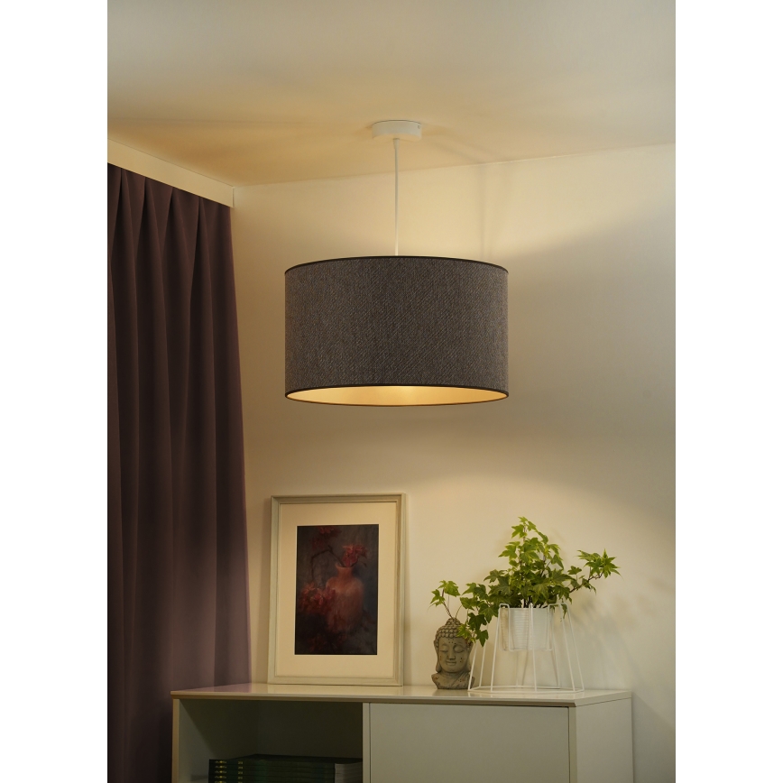 Duolla - Lampadario a sospensione con filo ROLLER ECO RECYCLING 1xE27/15W/230V diametro 45 cm marrone