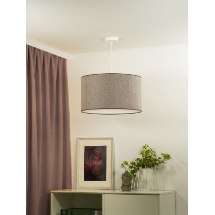 Duolla - Lampadario a sospensione con filo ROLLER ECO RECYCLING 1xE27/15W/230V diametro 45 cm marrone
