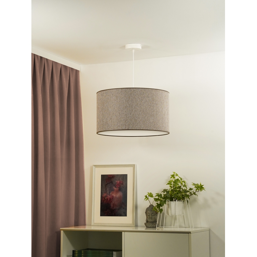 Duolla - Lampadario a sospensione con filo ROLLER ECO RECYCLING 1xE27/15W/230V diametro 45 cm marrone