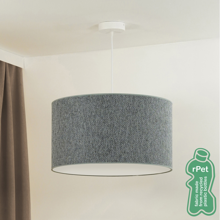 Duolla - Lampadario a sospensione con filo ROLLER ECO RECYCLING 1xE27/15W/230V diametro 45 cm verde