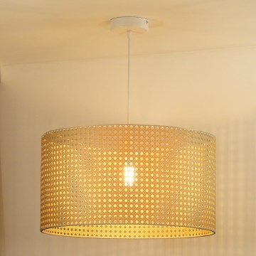 Duolla - Lampadario a sospensione con filo ROLLER RATTAN 1xE27/15W/230V diametro 45 cm beige