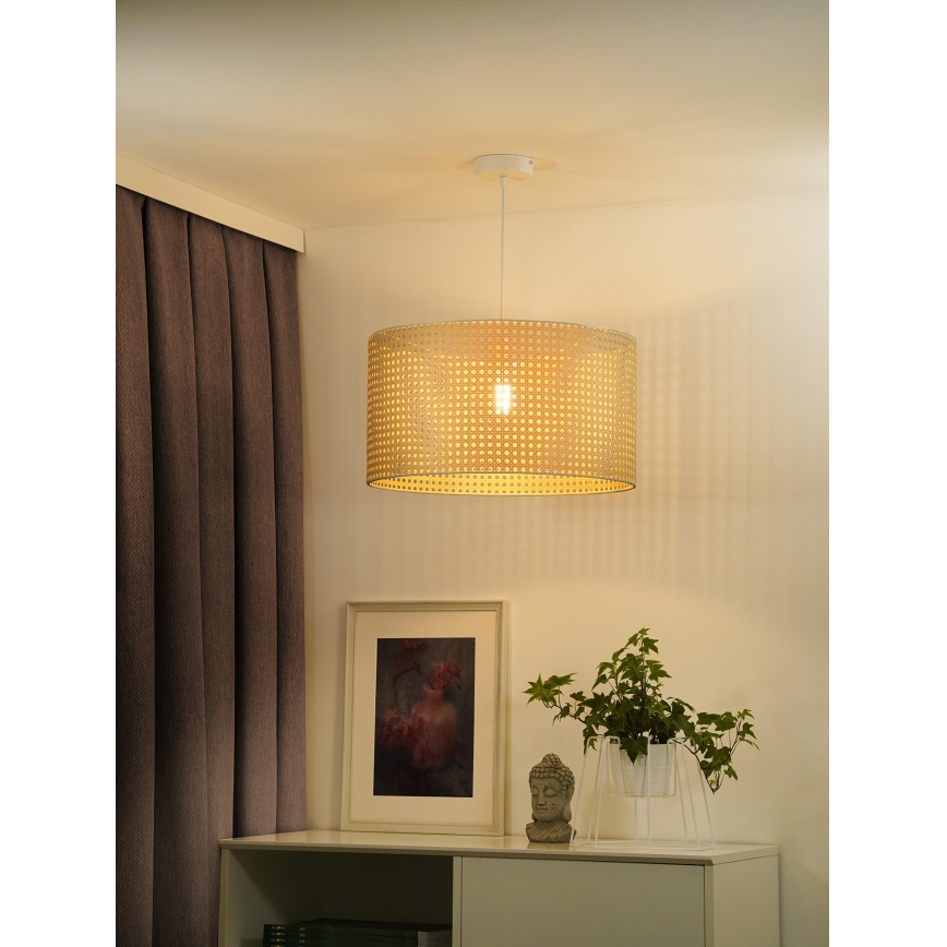 Duolla - Lampadario a sospensione con filo ROLLER RATTAN 1xE27/15W/230V diametro 45 cm beige