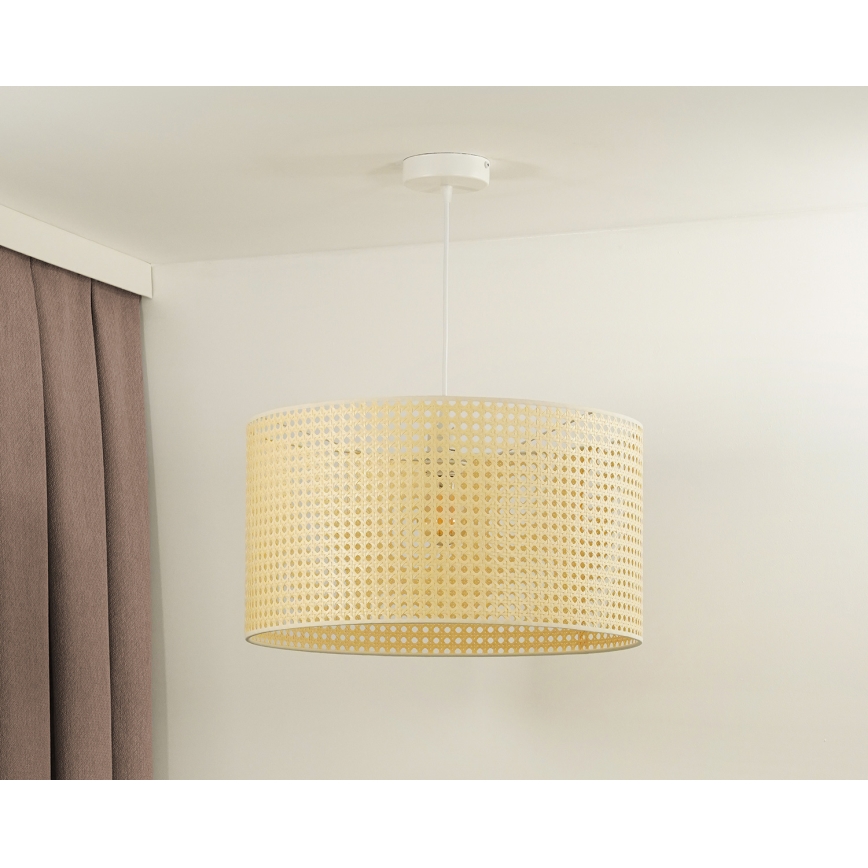 Duolla - Lampadario a sospensione con filo ROLLER RATTAN 1xE27/15W/230V diametro 45 cm beige