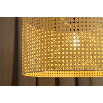 Duolla - Lampadario a sospensione con filo ROLLER RATTAN 1xE27/15W/230V diametro 45 cm beige