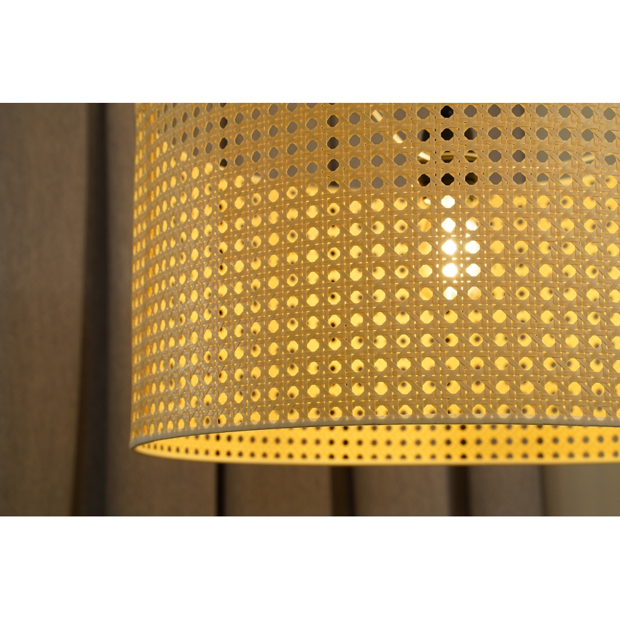 Duolla - Lampadario a sospensione con filo ROLLER RATTAN 1xE27/15W/230V diametro 45 cm beige