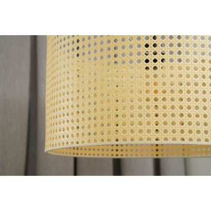 Duolla - Lampadario a sospensione con filo ROLLER RATTAN 1xE27/15W/230V diametro 45 cm beige