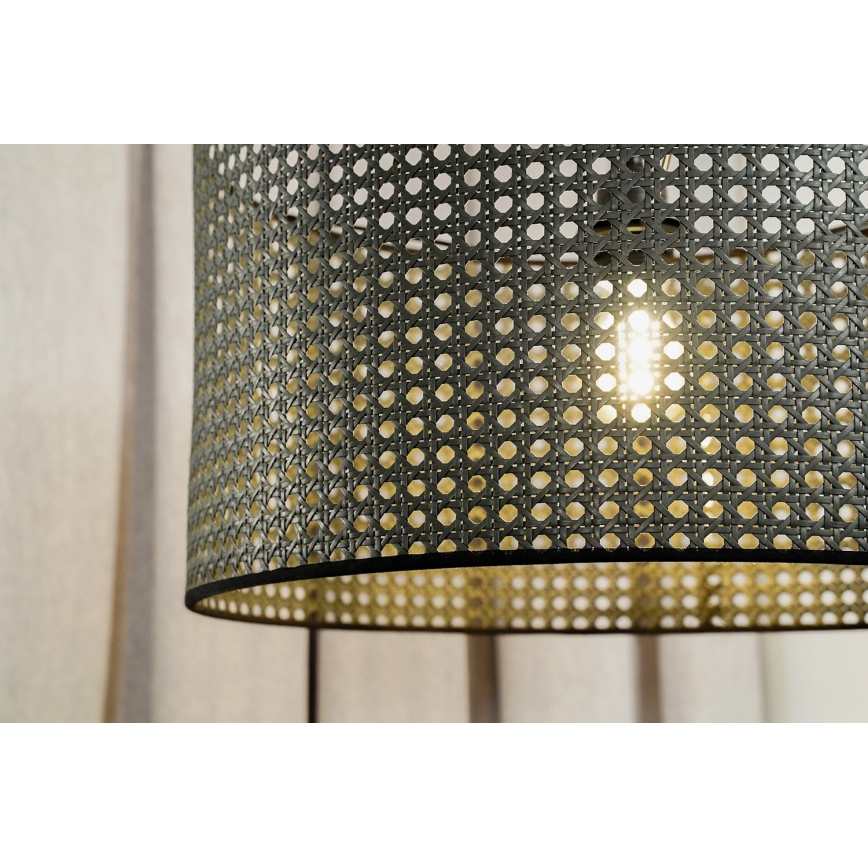Duolla - Lampadario a sospensione con filo ROLLER RATTAN 1xE27/15W/230V diametro 45 cm nero