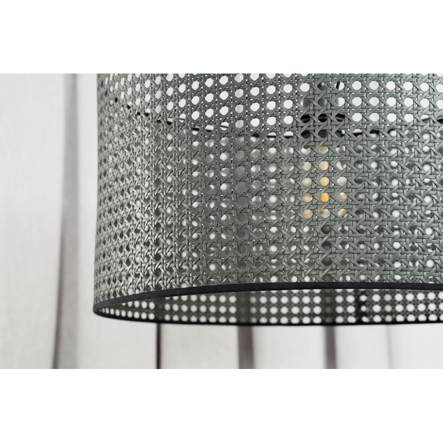 Duolla - Lampadario a sospensione con filo ROLLER RATTAN 1xE27/15W/230V diametro 45 cm nero
