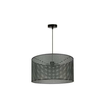 Duolla - Lampadario a sospensione con filo ROLLER RATTAN 1xE27/15W/230V diametro 45 cm nero