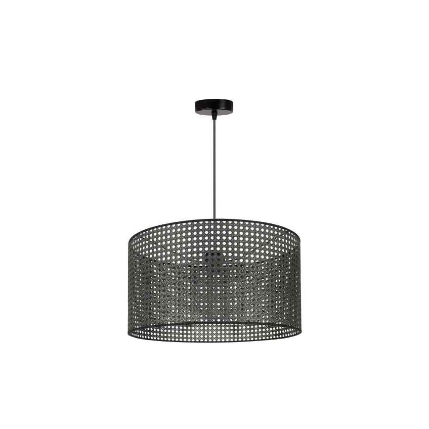 Duolla - Lampadario a sospensione con filo ROLLER RATTAN 1xE27/15W/230V diametro 45 cm nero