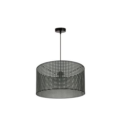 Duolla - Lampadario a sospensione con filo ROLLER RATTAN 1xE27/15W/230V diametro 45 cm nero