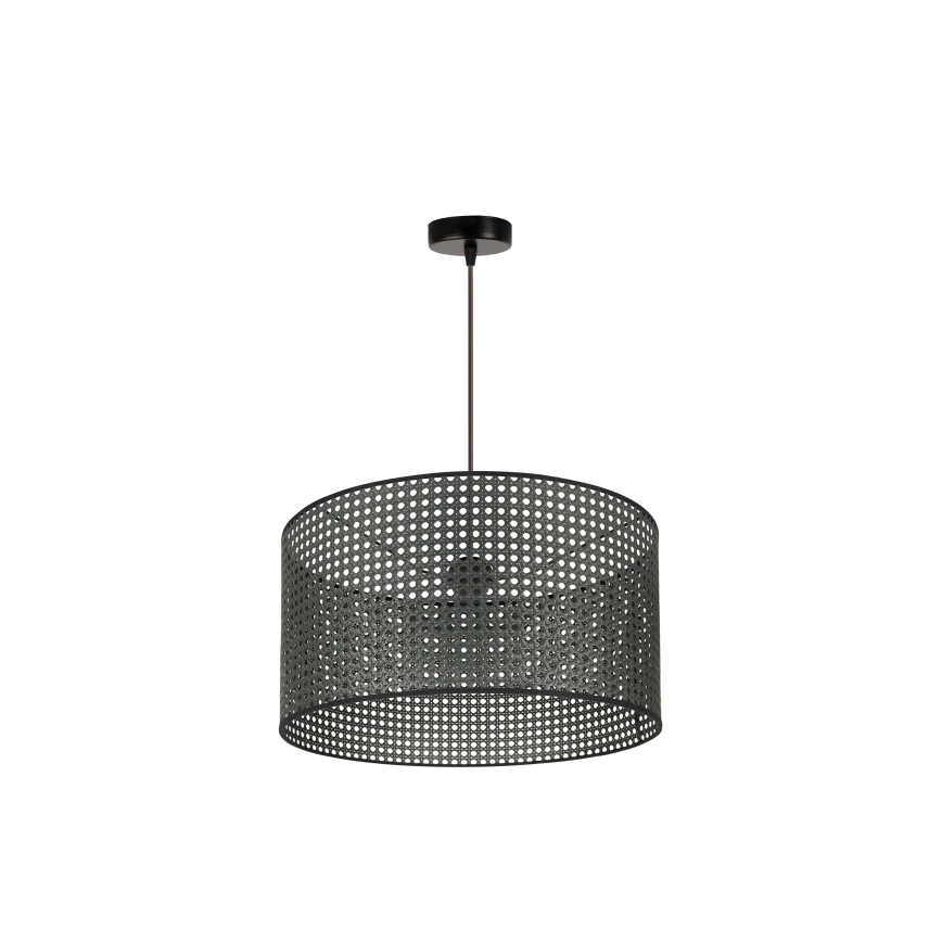 Duolla - Lampadario a sospensione con filo ROLLER RATTAN 1xE27/15W/230V diametro 45 cm nero