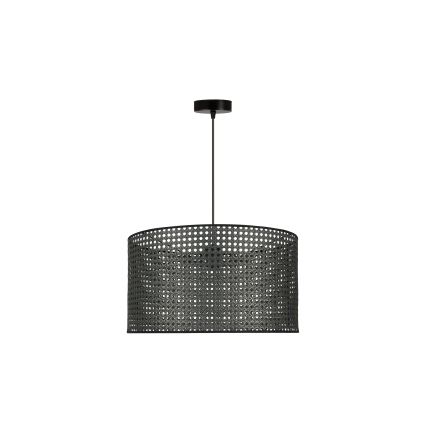 Duolla - Lampadario a sospensione con filo ROLLER RATTAN 1xE27/15W/230V diametro 45 cm nero