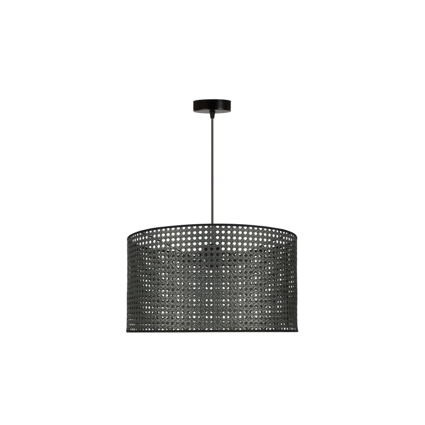 Duolla - Lampadario a sospensione con filo ROLLER RATTAN 1xE27/15W/230V diametro 45 cm nero