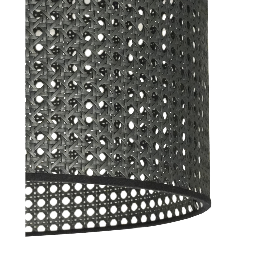 Duolla - Lampadario a sospensione con filo ROLLER RATTAN 1xE27/15W/230V diametro 45 cm nero