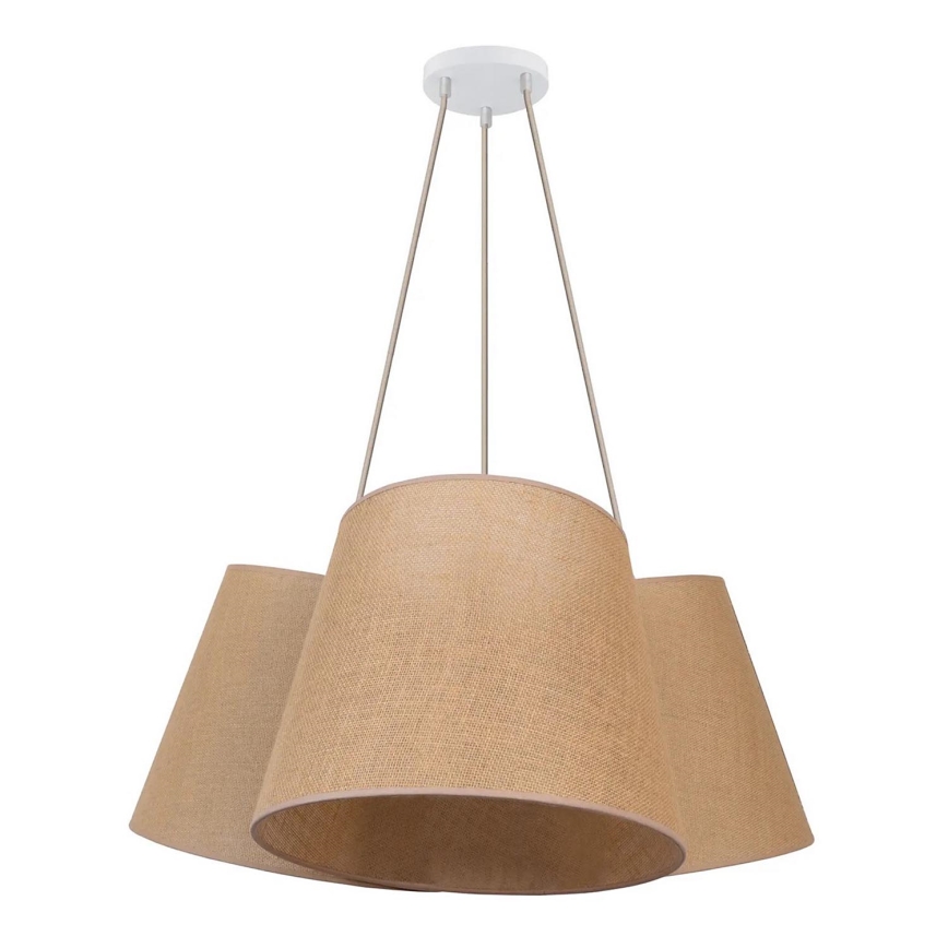 Duolla - Lampadario a sospensione con filo ROSSA 3xE27/15W/230V diametro 75 cm marrone