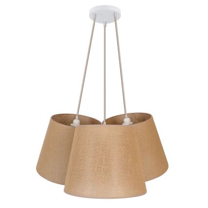Duolla - Lampadario a sospensione con filo ROSSA 3xE27/15W/230V diametro 75 cm marrone