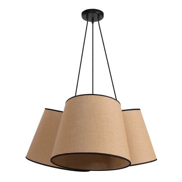 Duolla - Lampadario a sospensione con filo ROSSA 3xE27/15W/230V diametro 75 cm marrone/nero