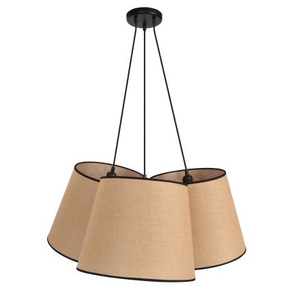 Duolla - Lampadario a sospensione con filo ROSSA 3xE27/15W/230V diametro 75 cm marrone/nero