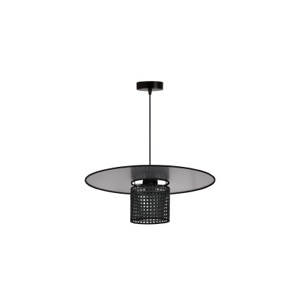 Duolla - Lampadario a sospensione con filo TOKYO RATTAN 1xE27/15W/230V diametro 50 cm nero/argento