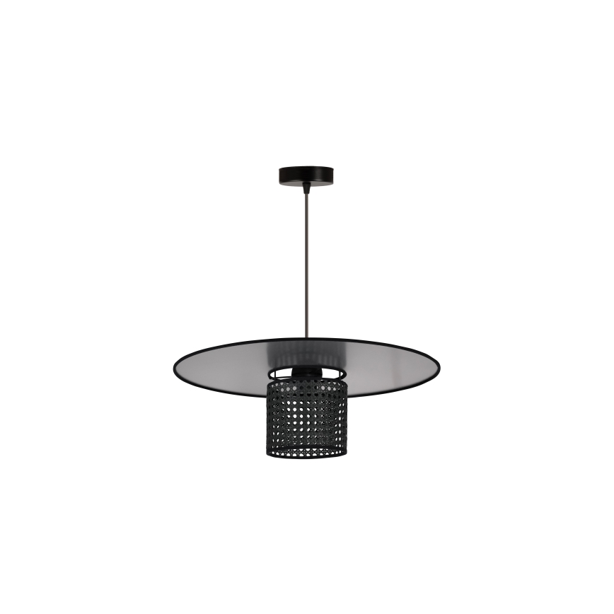 Duolla - Lampadario a sospensione con filo TOKYO RATTAN 1xE27/15W/230V diametro 50 cm nero/argento