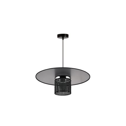 Duolla - Lampadario a sospensione con filo TOKYO RATTAN 1xE27/15W/230V diametro 50 cm nero/argento
