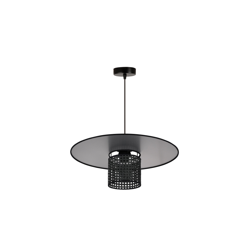 Duolla - Lampadario a sospensione con filo TOKYO RATTAN 1xE27/15W/230V diametro 50 cm nero/argento