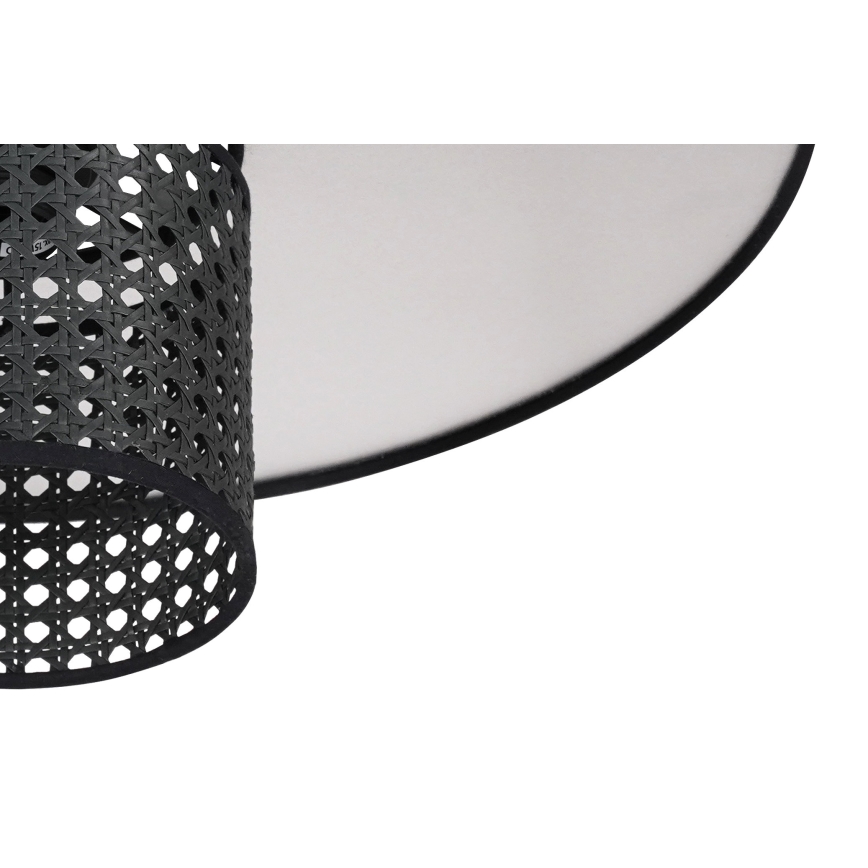 Duolla - Lampadario a sospensione con filo TOKYO RATTAN 1xE27/15W/230V diametro 50 cm nero/argento