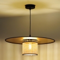 Duolla - Lampadario a sospensione con filo TOKYO RATTAN 1xE27/15W/230V diametro 50 cm oro/rattan