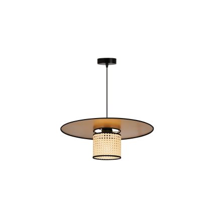 Duolla - Lampadario a sospensione con filo TOKYO RATTAN 1xE27/15W/230V diametro 50 cm oro/rattan