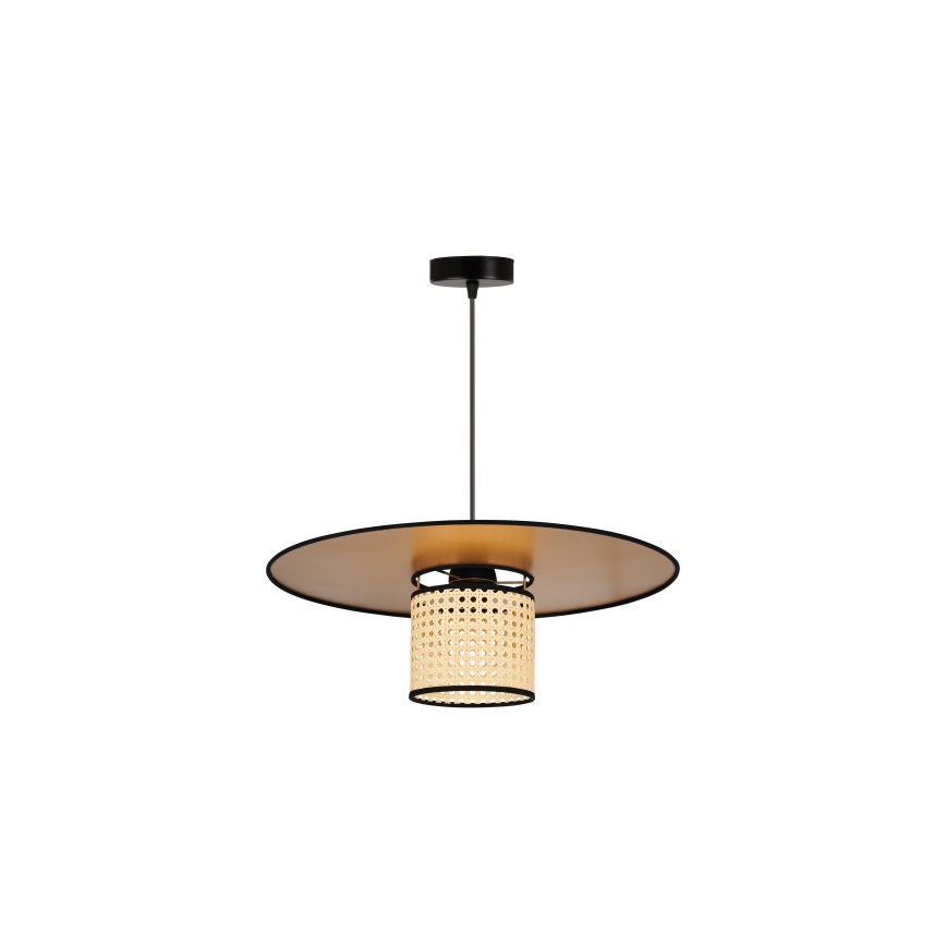 Duolla - Lampadario a sospensione con filo TOKYO RATTAN 1xE27/15W/230V diametro 50 cm oro/rattan
