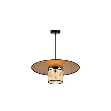 Duolla - Lampadario a sospensione con filo TOKYO RATTAN 1xE27/15W/230V diametro 50 cm oro/rattan