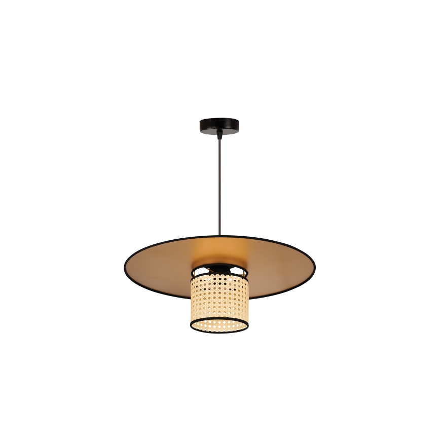 Duolla - Lampadario a sospensione con filo TOKYO RATTAN 1xE27/15W/230V diametro 50 cm oro/rattan