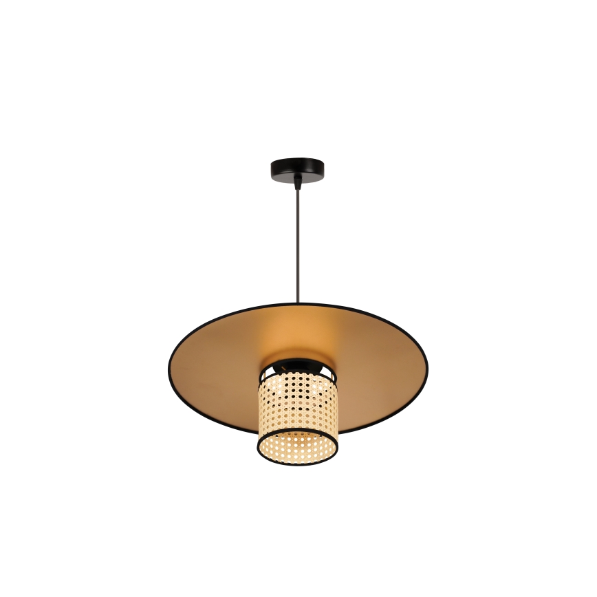 Duolla - Lampadario a sospensione con filo TOKYO RATTAN 1xE27/15W/230V diametro 50 cm oro/rattan